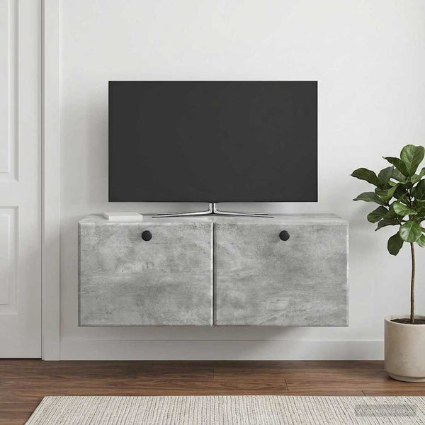 Seinälle asennettava TV-kaappi 78,5 x 31 x 30 cm Betoninharmaa