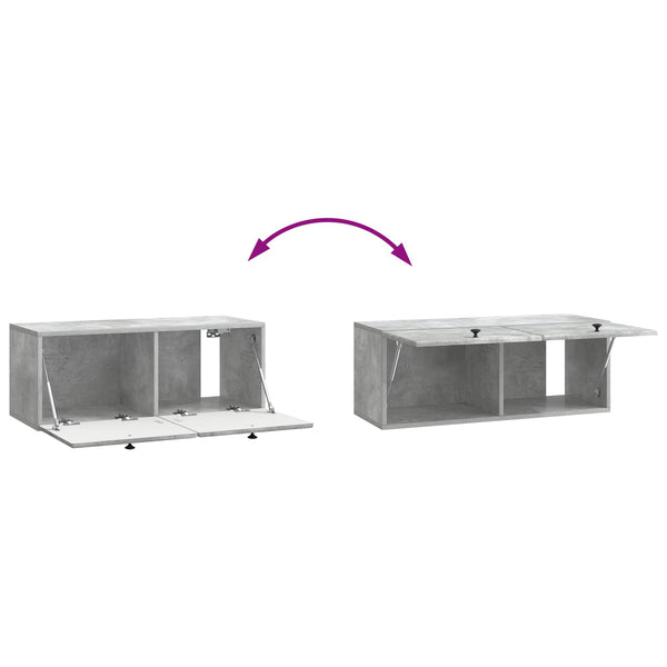 Seinälle asennettava TV-kaappi 78,5 x 31 x 30 cm Betoninharmaa