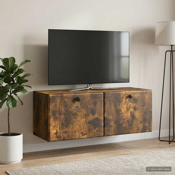 Seinälle asennettava TV-kaappi 78,5 x 31 x 30 cm Savutammi