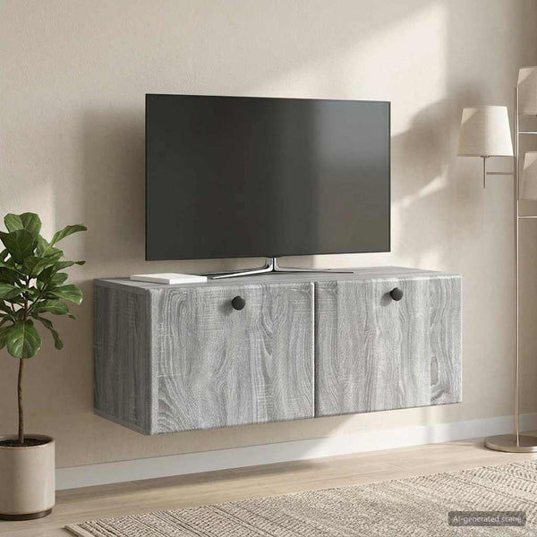 Seinälle asennettava TV-kaappi 78,5 x 31 x 30 cm Harmaa Sonoma