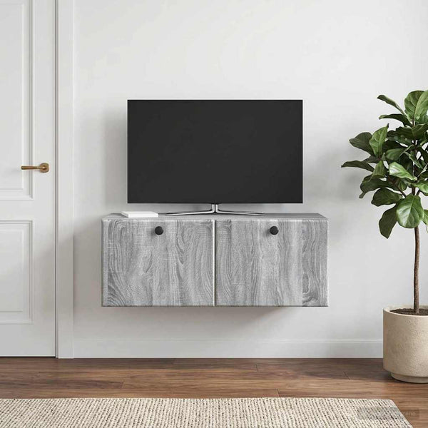 Seinälle asennettava TV-kaappi 78,5 x 31 x 30 cm Harmaa Sonoma