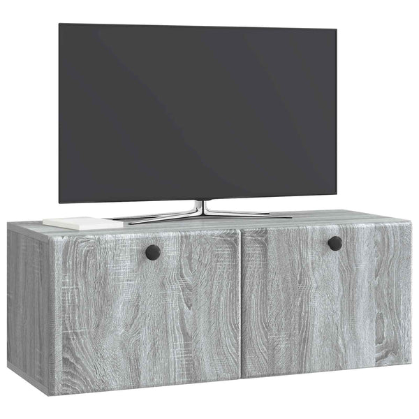 Seinälle asennettava TV-kaappi 78,5 x 31 x 30 cm Harmaa Sonoma