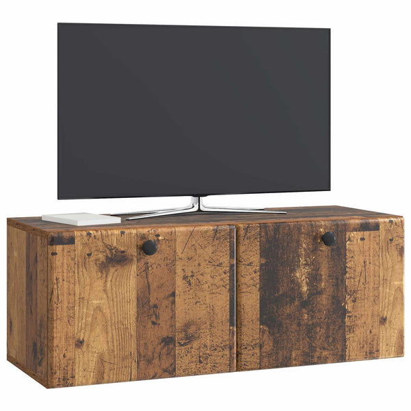 Seinälle asennettava TV-kaappi 78,5 x 31 x 30 cm Vanha puu