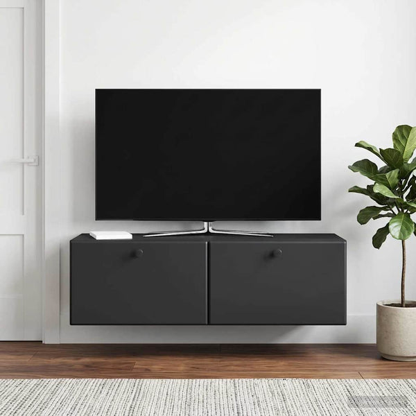 Seinälle asennettava TV-kaappi 98 x 31 x 30 cm Musta