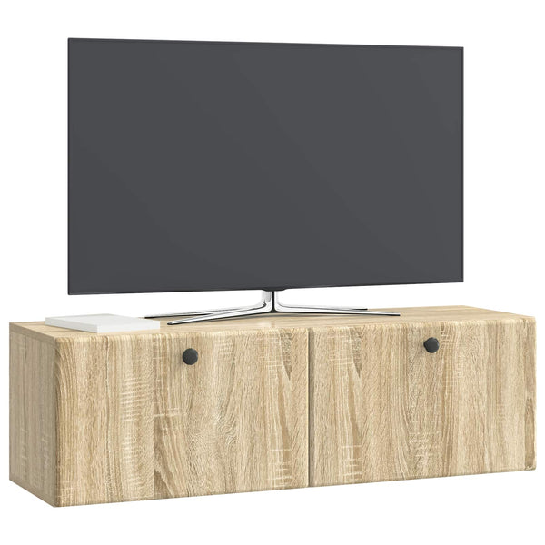 Seinälle asennettava TV-kaappi 98 x 31 x 30 cm Sonoma-tammi