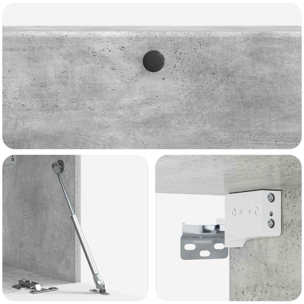 Seinälle asennettava TV-kaappi 98 x 31 x 30 cm Betoninharmaa