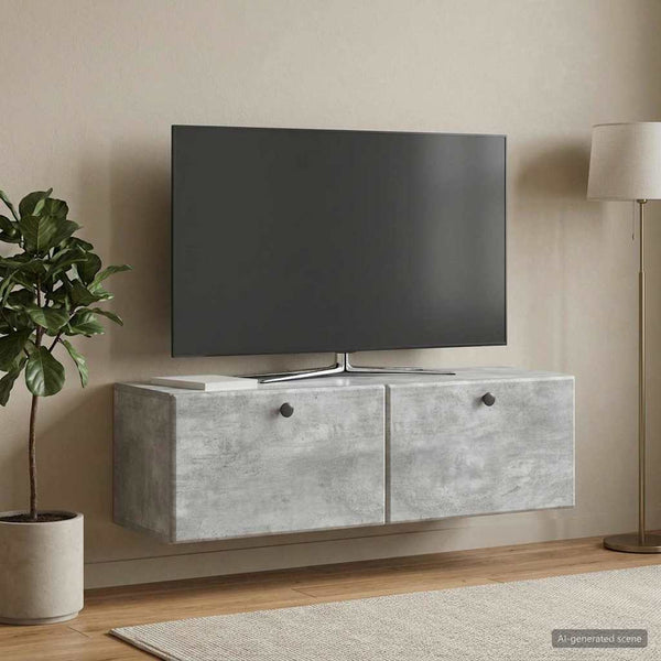 Seinälle asennettava TV-kaappi 98 x 31 x 30 cm Betoninharmaa