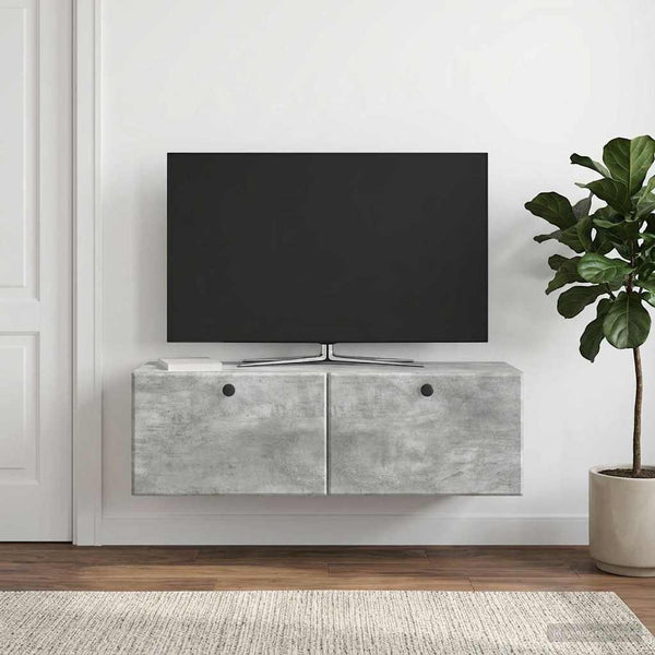 Seinälle asennettava TV-kaappi 98 x 31 x 30 cm Betoninharmaa