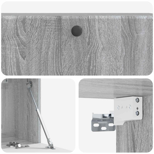 Seinälle asennettava TV-kaappi 98 x 31 x 30 cm Harmaa Sonoma