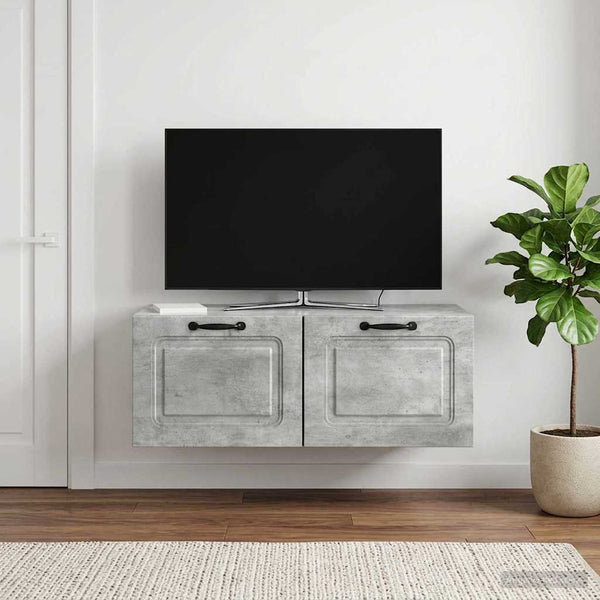 Seinälle asennettava TV-kaappi Betoninharmaa 78,5 x 41 x 30 cm