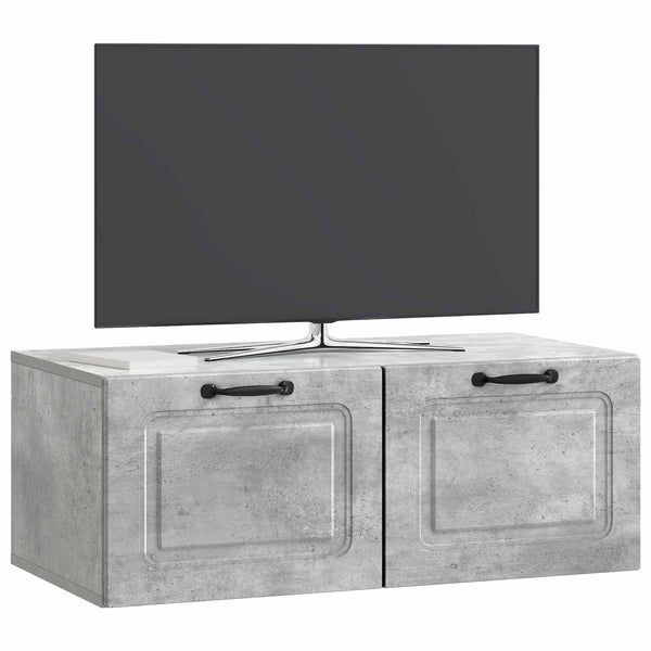Seinälle asennettava TV-kaappi Betoninharmaa 78,5 x 41 x 30 cm