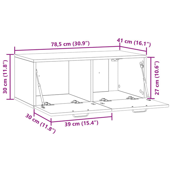 Seinälle asennettava TV-kaappi Savutammi 78,5 x 41 x 30 cm