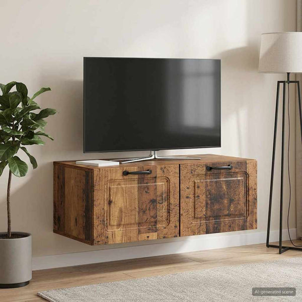 Seinälle asennettava TV-kaappi Vanha puu 78,5 x 41 x 30 cm