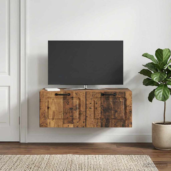Seinälle asennettava TV-kaappi Vanha puu 78,5 x 41 x 30 cm