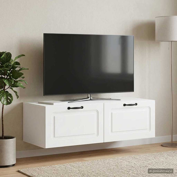Seinälle asennettava TV-kaappi valkoinen 98 x 41 x 30 cm