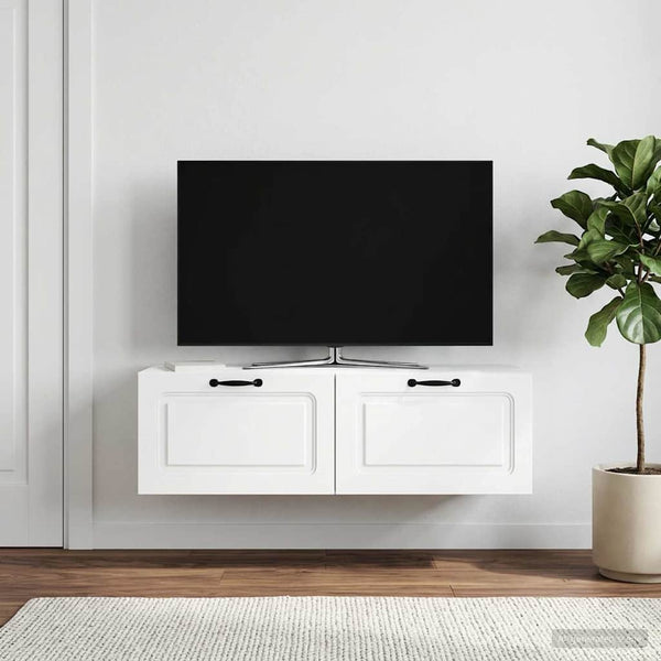 Seinälle asennettava TV-kaappi valkoinen 98 x 41 x 30 cm