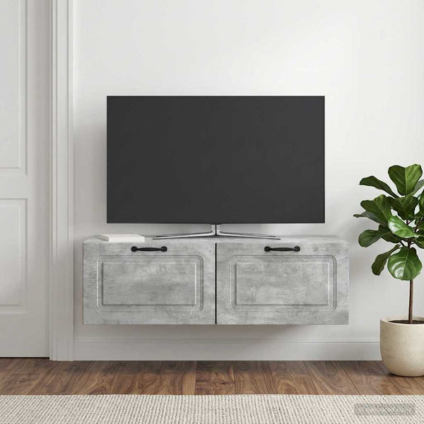 Seinälle asennettava TV-kaappi Betoninharmaa 98 x 41 x 30 cm