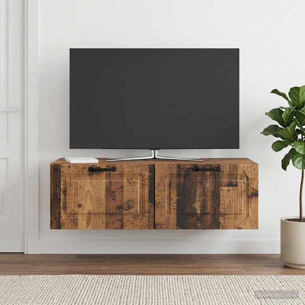 Seinälle asennettava TV-kaappi Vanha puu 98 x 41 x 30 cm