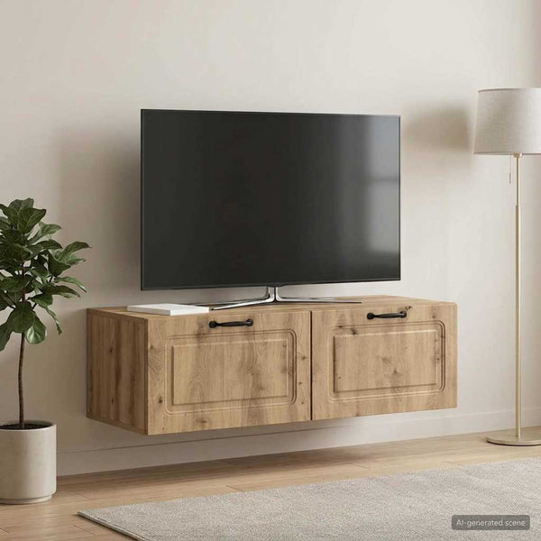 Seinälle asennettava TV-kaappi 98 x 41 x 30 cm Artisaanitammi