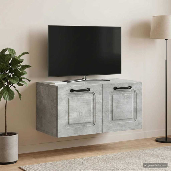 Seinälle asennettava TV-kaappi Betoninharmaa 59,5 x 31 x 30 cm