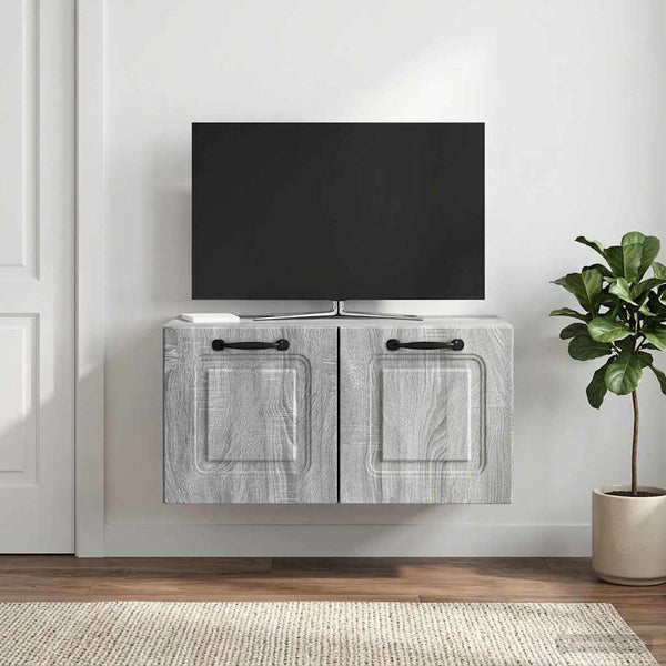 Seinälle asennettava TV-kaappi Harmaa sonoma 59,5 x 31 x 30 cm