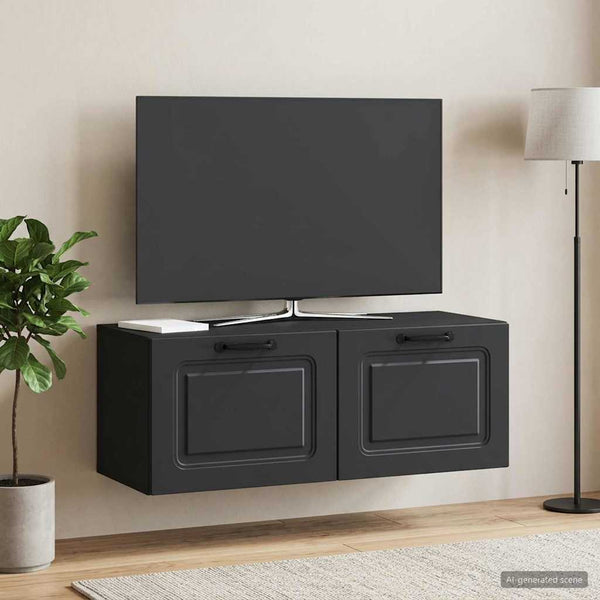 Seinälle asennettava TV-kaappi Musta 78,5 x 31 x 30 cm
