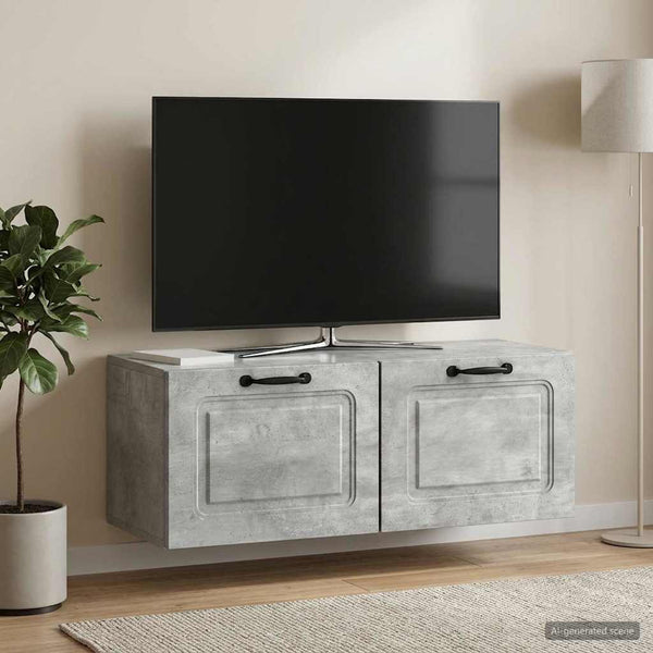 Seinälle asennettava TV-kaappi Betoninharmaa 78,5 x 31 x 30 cm