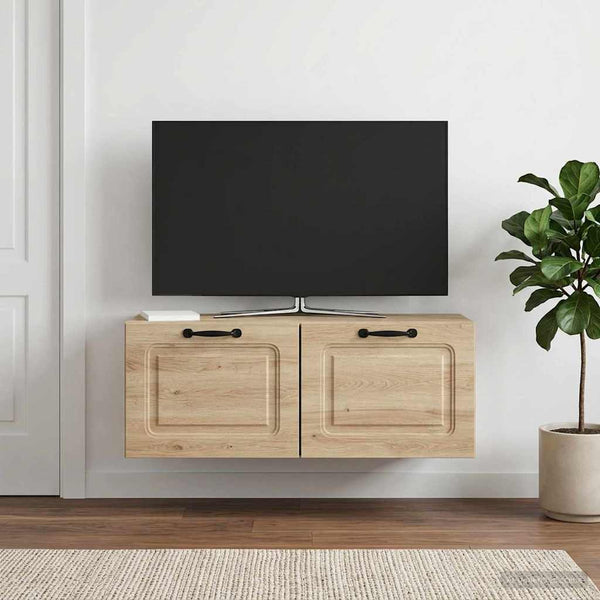 Seinälle asennettava TV-kaappi Betoninharmaa 78,5 x 31 x 30 cm
