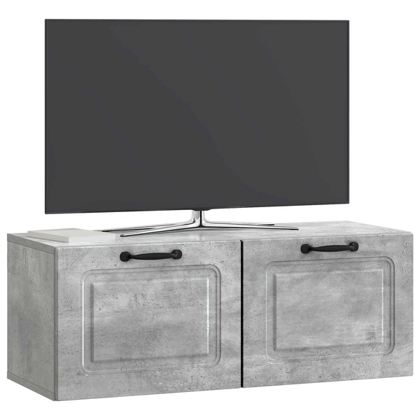 Seinälle asennettava TV-kaappi Betoninharmaa 78,5 x 31 x 30 cm