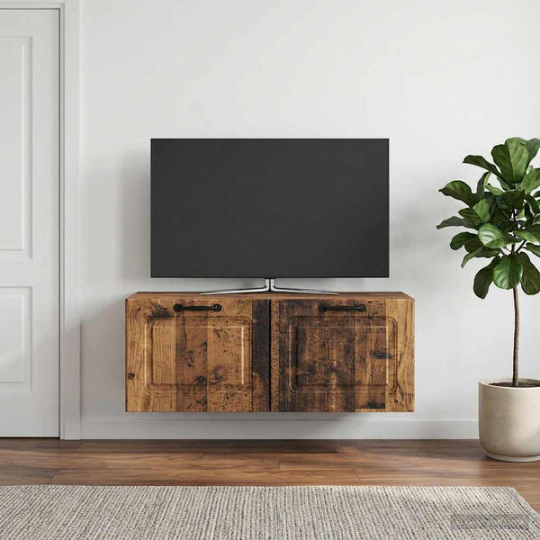 Seinälle asennettava TV-kaappi Vanha puu 78,5 x 31 x 30 cm