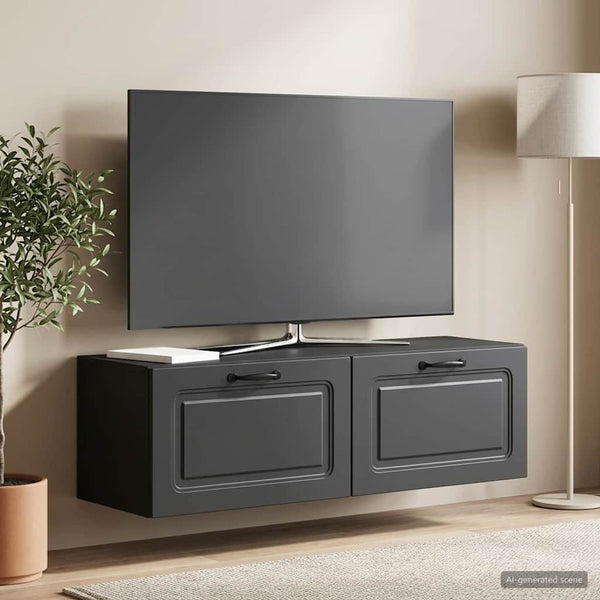 Seinälle asennettava TV-kaappi Musta 98 x 31 x 30 cm