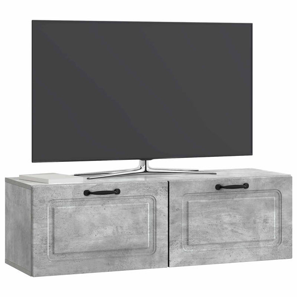 Seinälle asennettava TV-kaappi Betoninharmaa 98 x 31 x 30 cm