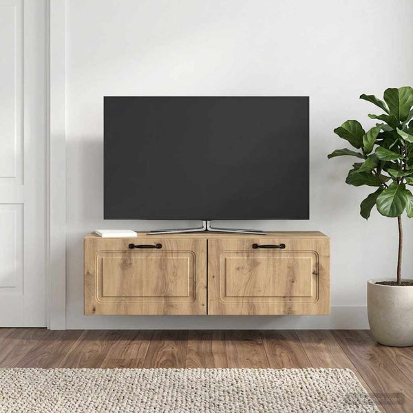 Seinälle asennettava TV-kaappi 98 x 31 x 30 cm Artisaanitammi