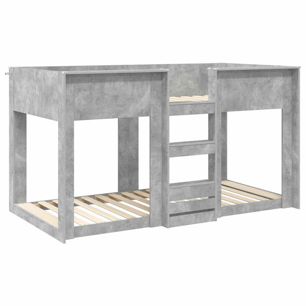 Kerrossänky Lapset Betoni Harmaa 90 x 200 cm Tekninen puu