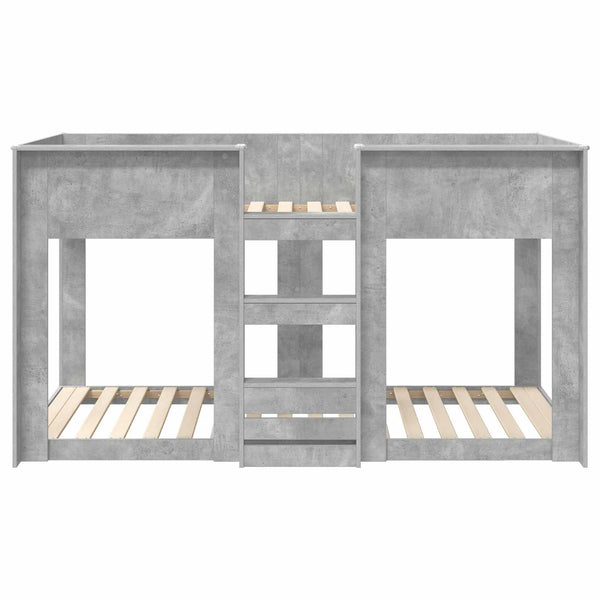 Kerrossänky Lapset Betoni Harmaa 90 x 200 cm Tekninen puu