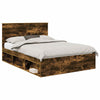 Sängyn runko Savupähkinä 140 x 190 cm Massiivinen mänty