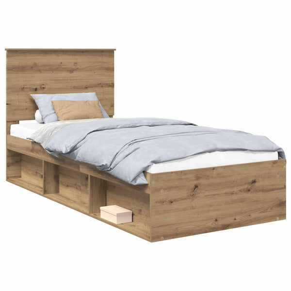Sängyn runko päätyllä Taidekoivu 100 x 200 cm Massiivinen mänty