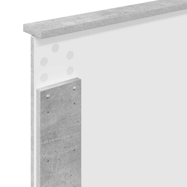 Sängyn runko päätyllä Betoni 90 x 200 cm Massiivinen mänty