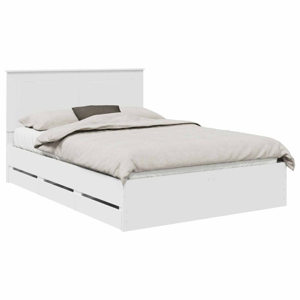 Sängyn runko päätyllä Valkoinen 5FT King Size Insinööripuuta