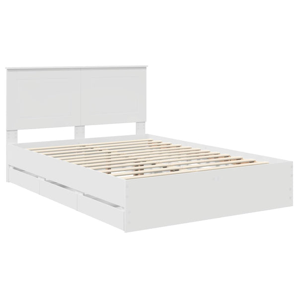Sängyn runko päätyllä Valkoinen 5FT King Size Insinööripuuta