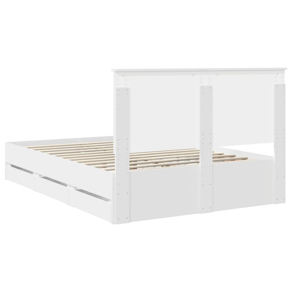 Sängyn runko päätyllä Valkoinen 5FT King Size Insinööripuuta