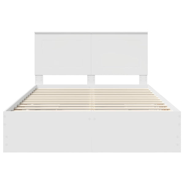 Sängyn runko päätyllä Valkoinen 5FT King Size Insinööripuuta