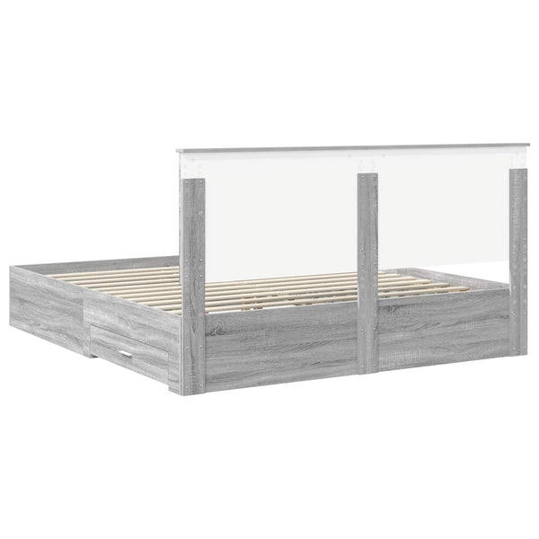 Säilytyssänky Harmaa Sonoma 6FT Super King Size Tekninen puu