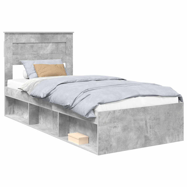 Sängyn runko Betonin harmaa 2FT6 Small Single Massiivinen mänty