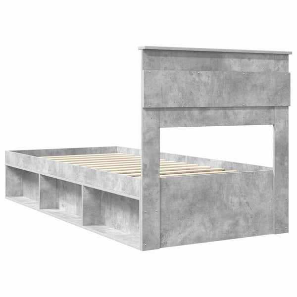 Sängyn runko Betonin harmaa 2FT6 Small Single Massiivinen mänty