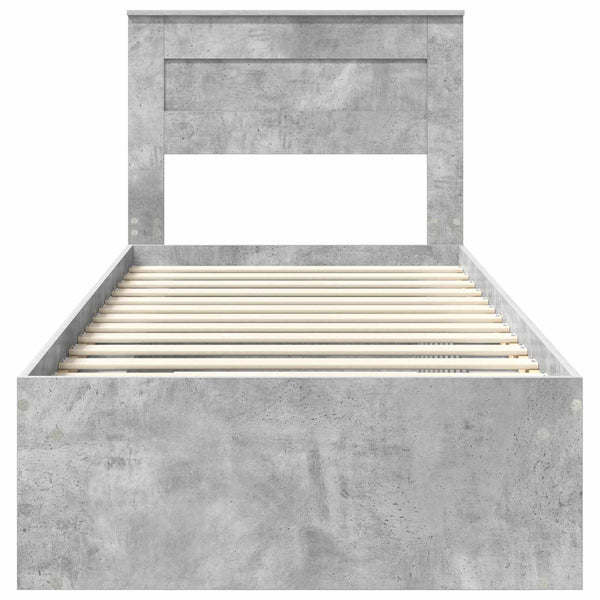 Sängyn runko Betonin harmaa 2FT6 Small Single Massiivinen mänty