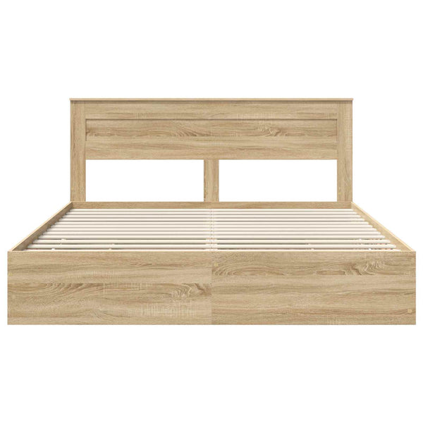 Sängyn runko päätyllä Sonoman tammi 200 x 200 cm Insinööripuuta