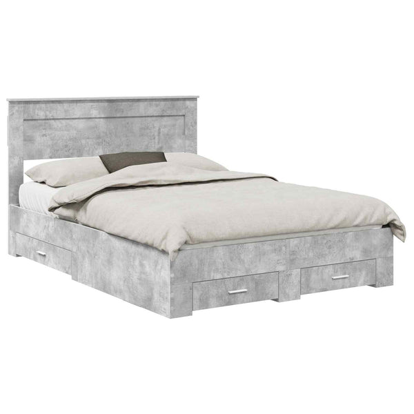 Sängyn runko päätyllä Betoni Harmaa 5FT King Size Tekninen puu