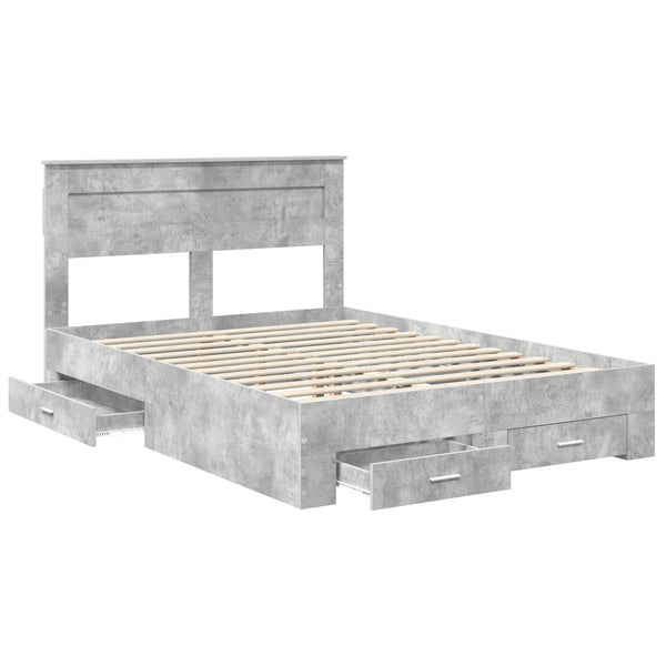 Sängyn runko päätyllä Betoni Harmaa 5FT King Size Tekninen puu