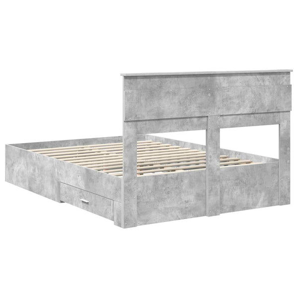 Sängyn runko päätyllä Betoni Harmaa 5FT King Size Tekninen puu